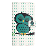 Samsung Galaxy A25 (5G) Leather Case w. Wallet & Stand Function - Sleeping Owl