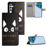 Samsung Galaxy A25 (5G) Leather Case w. Wallet & Stand Function - "Don't Touch My Cell Phone"