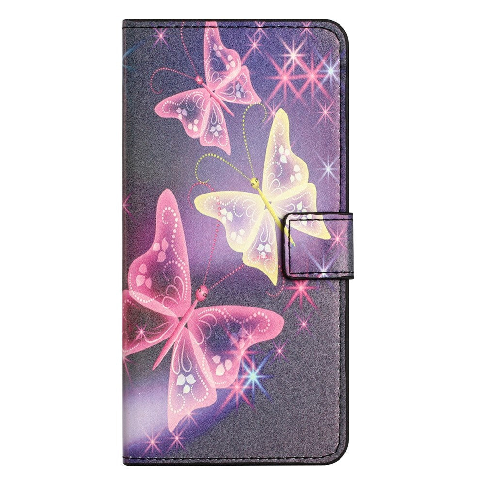 Samsung Galaxy A25 (5G) Leather Case w. Wallet & Stand Function - Glittering Butterflies