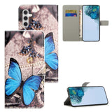 Samsung Galaxy A25 (5G) Leather Case w. Wallet & Stand Function - Blue Butterfly