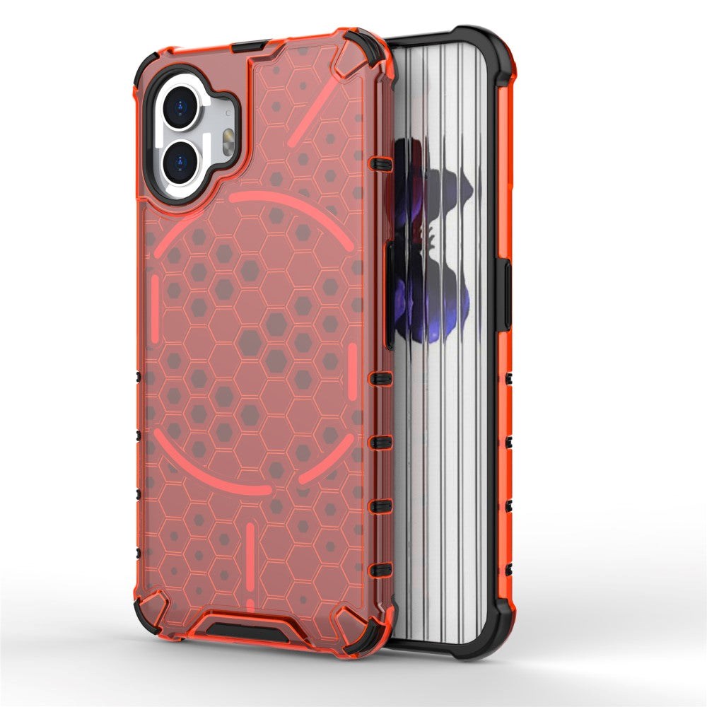 Nothing Phone (2) Honeycomb Pattern Hybrid Case - Red