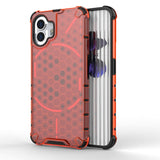 Nothing Phone (2) Honeycomb Pattern Hybrid Case - Red