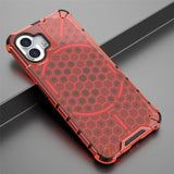 Nothing Phone (2) Honeycomb Pattern Hybrid Case - Red