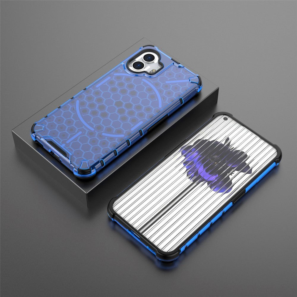 Nothing Phone (2) Honeycomb Pattern Hybrid Case - Blue