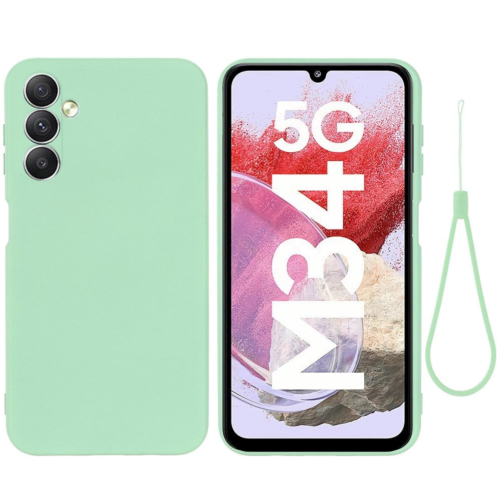 Samsung Galaxy M34 (5G) / F34 (5G) Liquid Silicone Case w. Strap - Green