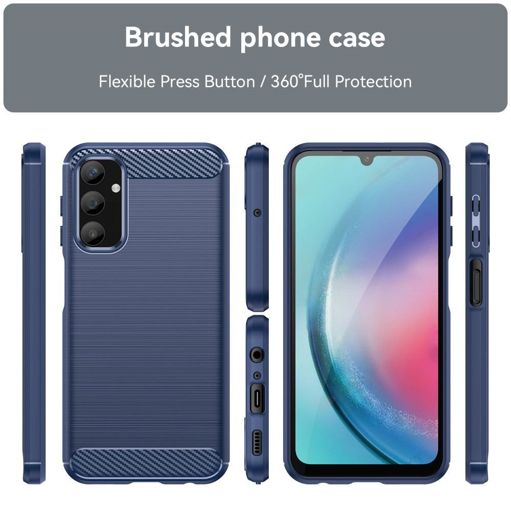 Samsung Galaxy A25 (5G) Brushed Carbon Fiber Flexible Plastic Case - Blue