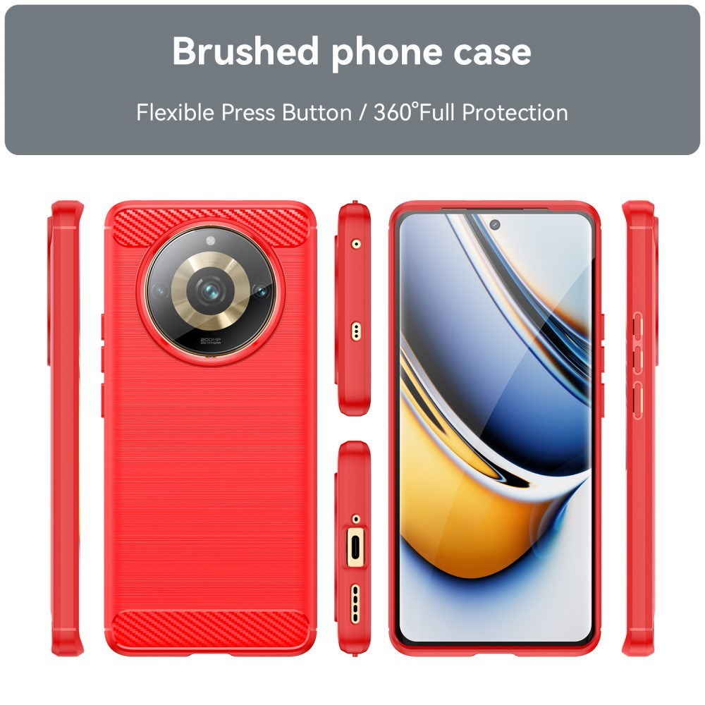 Realme 11 Pro+ 5G / 11 Pro 5G Brushed Carbon Case - Red