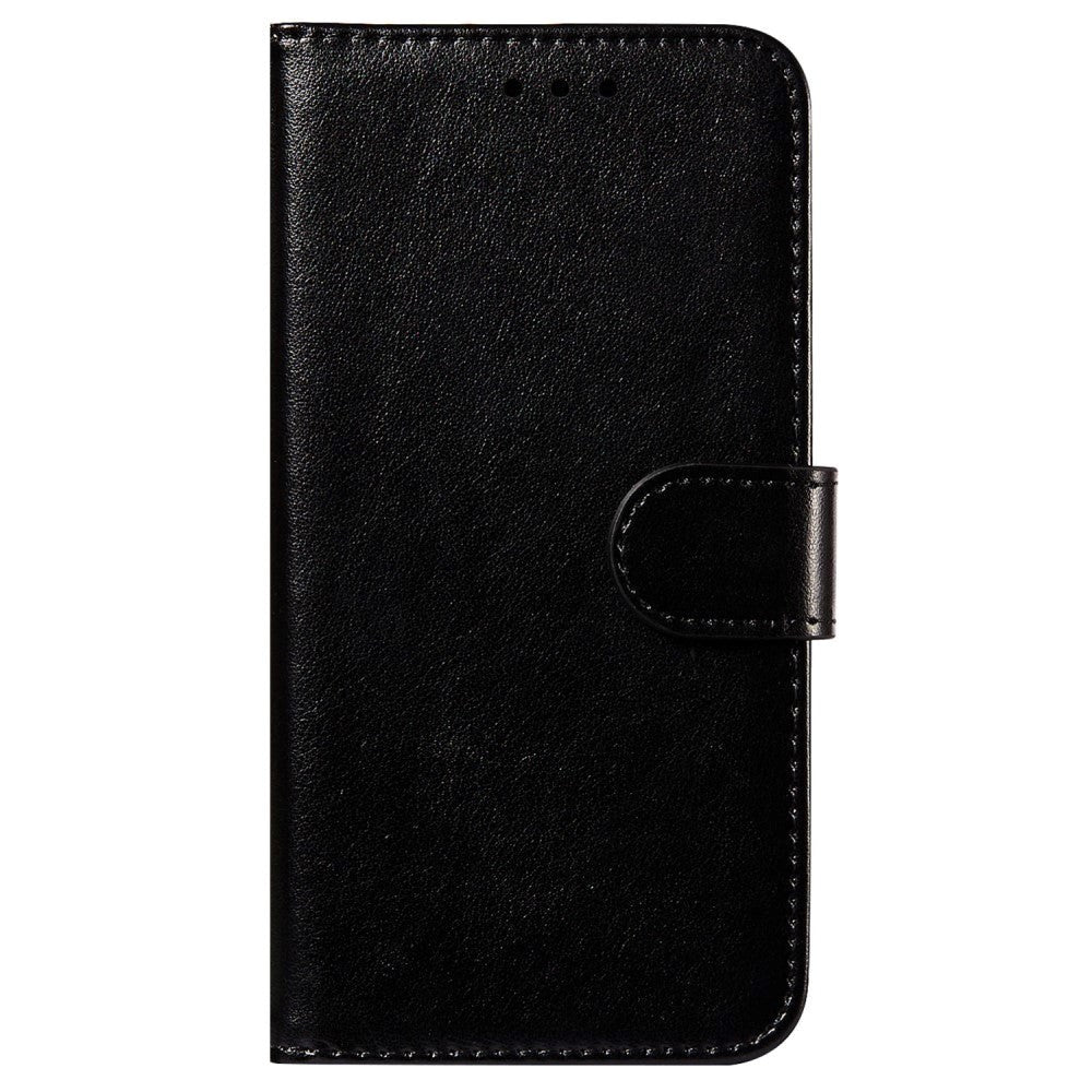 Xiaomi Redmi 12C Leather Case with Wallet and Strap - Black