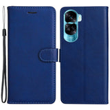 Honor 90 Lite Leather Case with Wallet and Strap - Blue