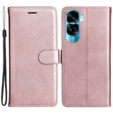 Honor 90 Lite Leather Case with Wallet and Strap - Rose Gold