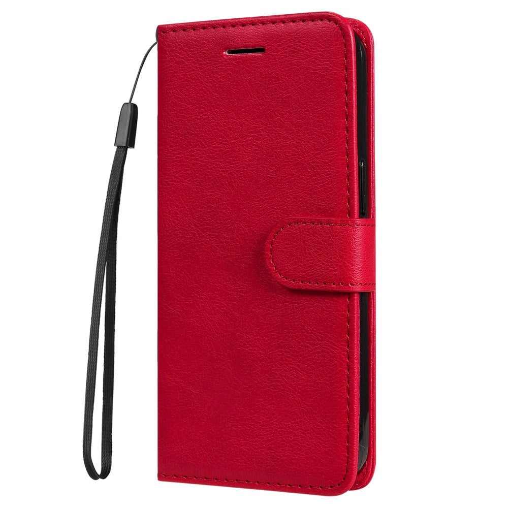 Honor 90 Lite Leather Case with Wallet and Strap - Red