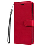 Honor 90 Lite Leather Case with Wallet and Strap - Red