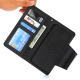 iPhone 15 Plus 2-i-1 PU Leather Flip Cover w. Wallet & Magnetic Lock - Black