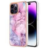 iPhone 15 Pro Hybrid Plastic Case - Rose Marble