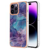 iPhone 15 Pro Hybrid Plastic Case - Purple Marble