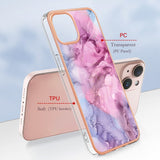 iPhone 15 Plus Hybrid Plastic Case - Purple / Pink Marble