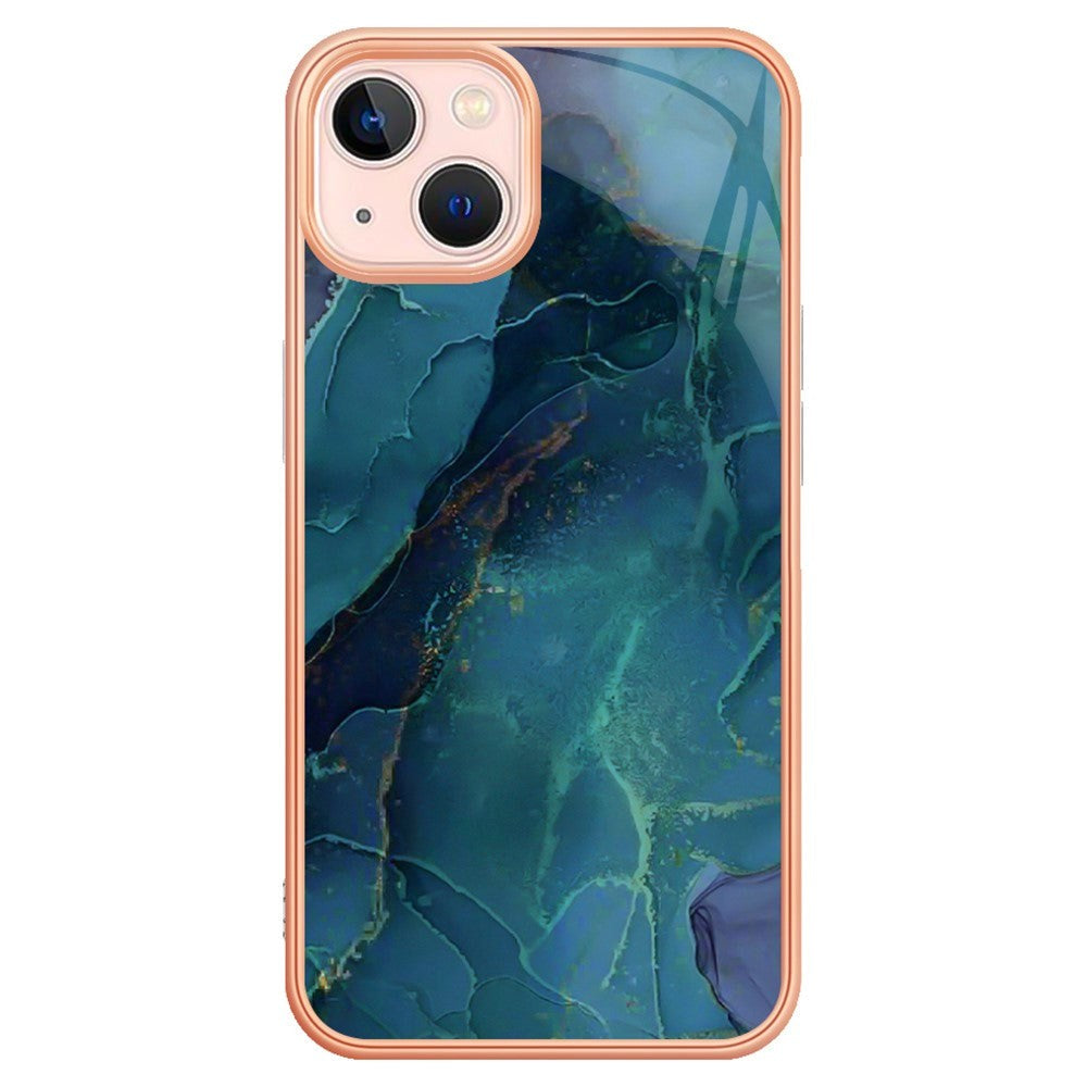 iPhone 15 Plus Hybrid Plastic Case - Green / Blue Marble