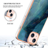 iPhone 15 Plus Hybrid Plastic Case - Green / Blue Marble