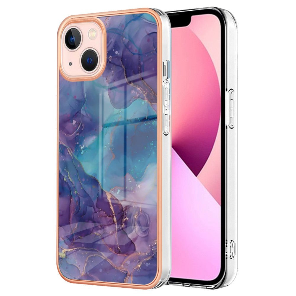 iPhone 15 Hybrid Plastic Case - Purple Marble