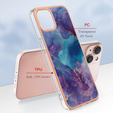 iPhone 15 Hybrid Plastic Case - Purple Marble