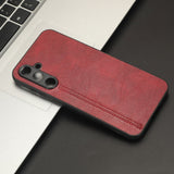 Samsung Galaxy S23 FE Leather Coated Plastic Case - Red