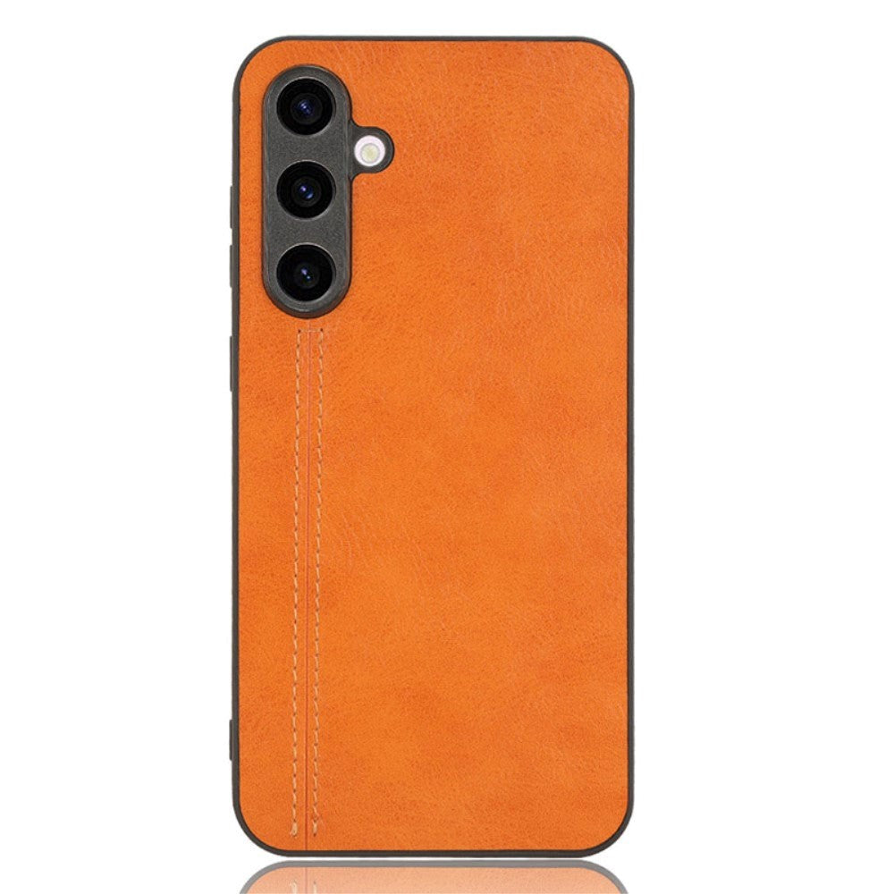 Samsung Galaxy S23 FE Leather Coated Plastic Case - Orange