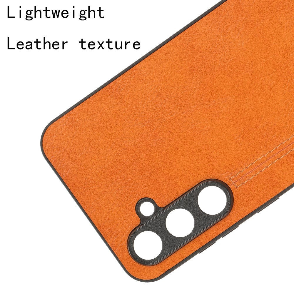 Samsung Galaxy S23 FE Leather Coated Plastic Case - Orange