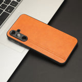 Samsung Galaxy S23 FE Leather Coated Plastic Case - Orange