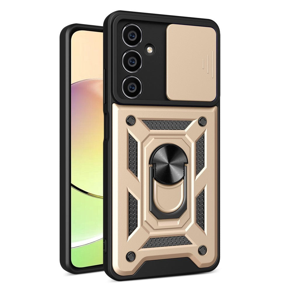 Samsung Galaxy S23 FE Tough Case w. Magnetic Kickstand & Cam Slider - Gold