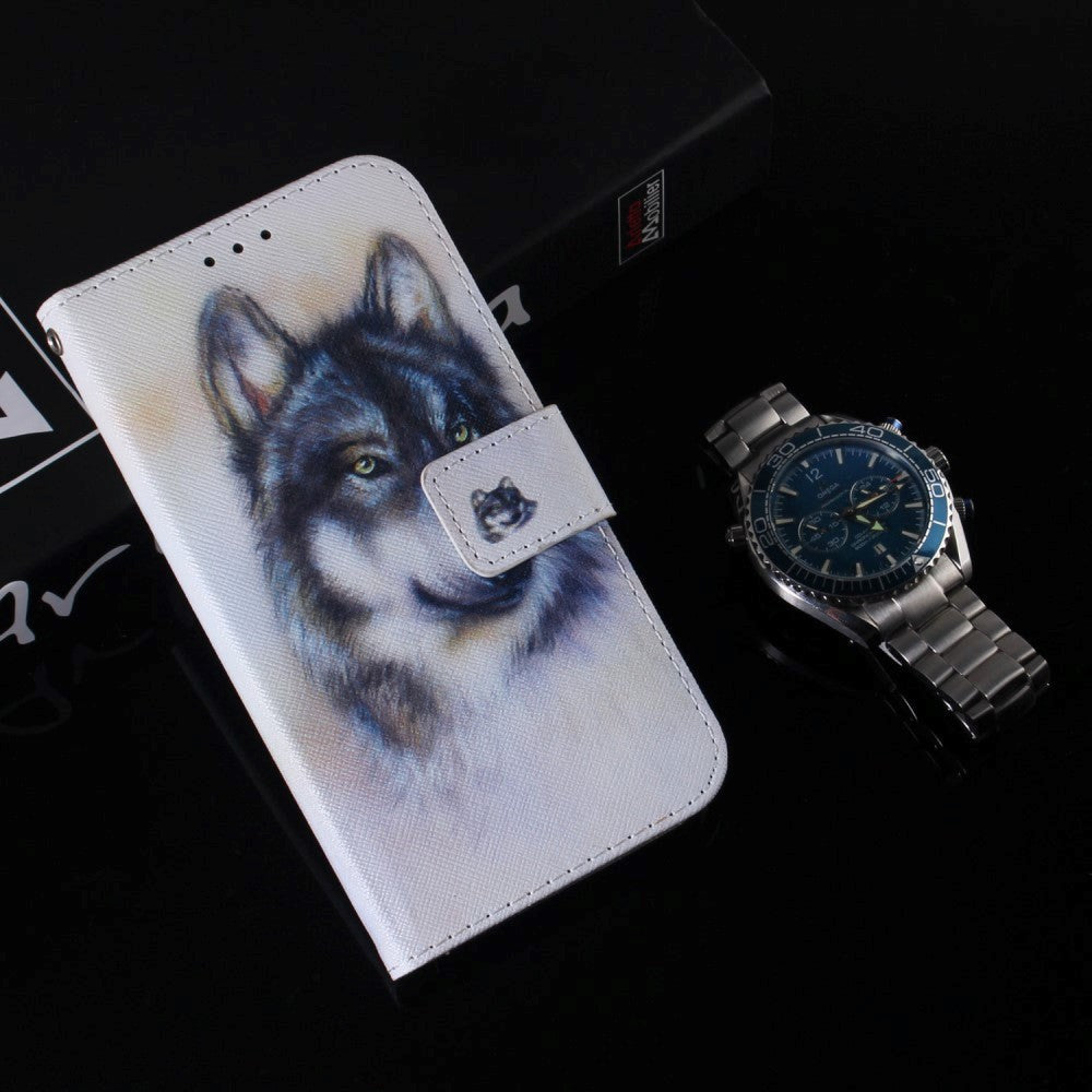 Samsung Galaxy A25 (5G) Leather Case m. Wallet & Print - Wolf