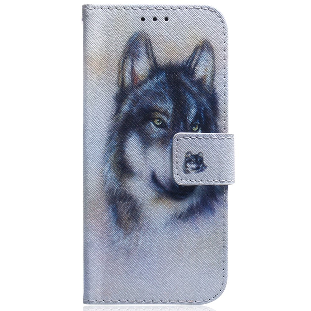 Samsung Galaxy A25 (5G) Leather Case m. Wallet & Print - Wolf