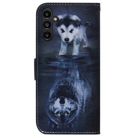 Samsung Galaxy A25 (5G) Leather Case m. Wallet & Print - Dog & Wolf