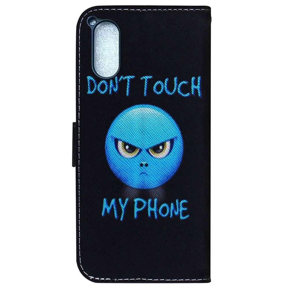 Sony Xperia 5 V Leather Flip Case w. Wallet - "Don't Touch My Phone"