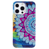 iPhone 15 Pro Luminescent Flexible Case of Plastic w. Print - Mandala Flower