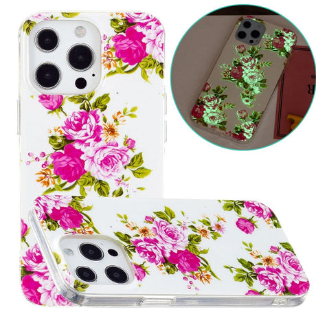 iPhone 15 Pro Luminescent Flexible Case of Plastic w. Print - Roses