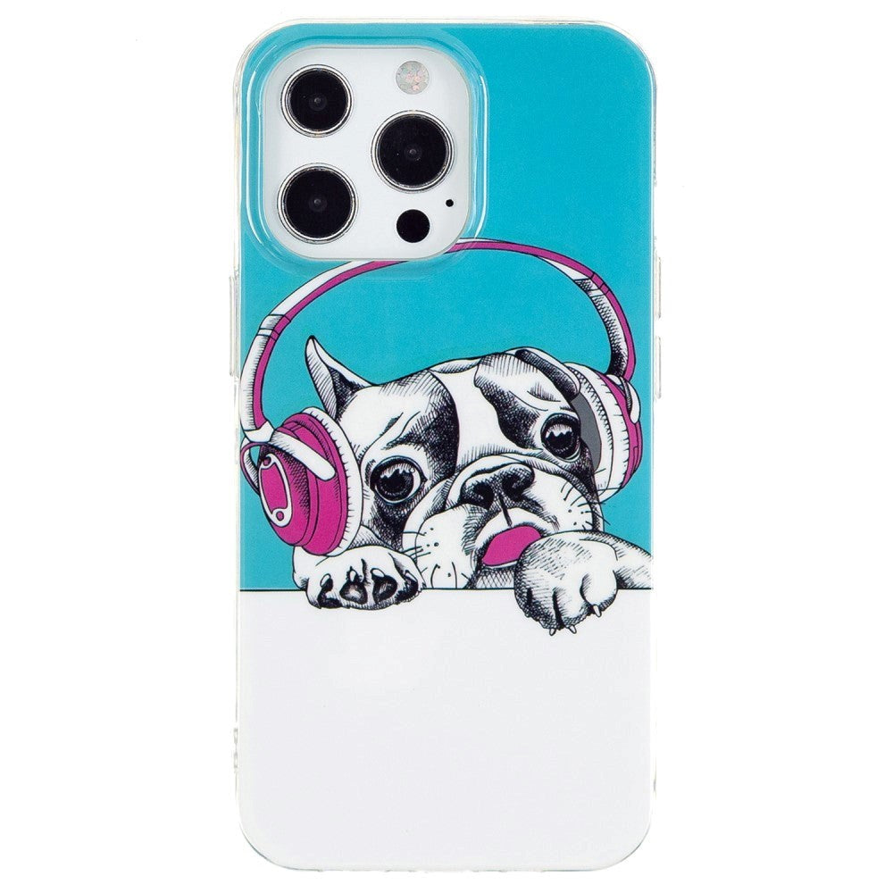 iPhone 15 Pro Luminescent Flexible Case of Plastic w. Print - Frenchie
