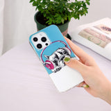 iPhone 15 Pro Luminescent Flexible Case of Plastic w. Print - Dog with Headphones