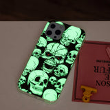 iPhone 15 Pro Luminescent Flexible Case of Plastic w. Print - Skull