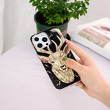 iPhone 15 Pro Luminescent Flexible Case of Plastic w. Print - Deer Head