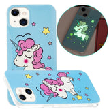 iPhone 15 Luminescent Flexible Case of Plastic w. Print - Unicorn