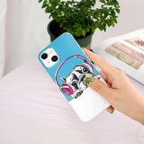 iPhone 15 Luminescent Flexible Case of Plastic w. Print - Dog with Headphones