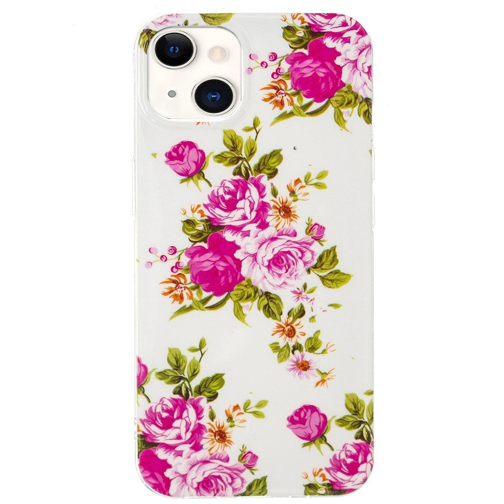 iPhone 15 Luminescent Flexible Case of Plastic w. Print - Roses