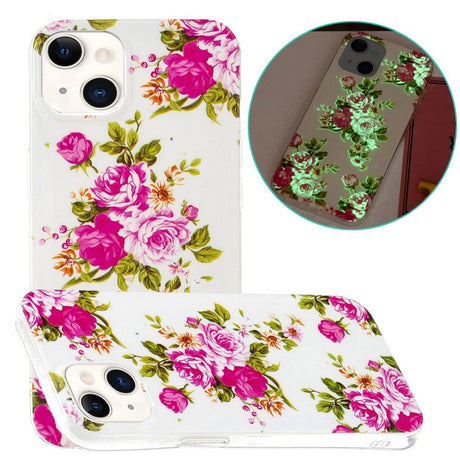 iPhone 15 Luminescent Flexible Case of Plastic w. Print - Roses