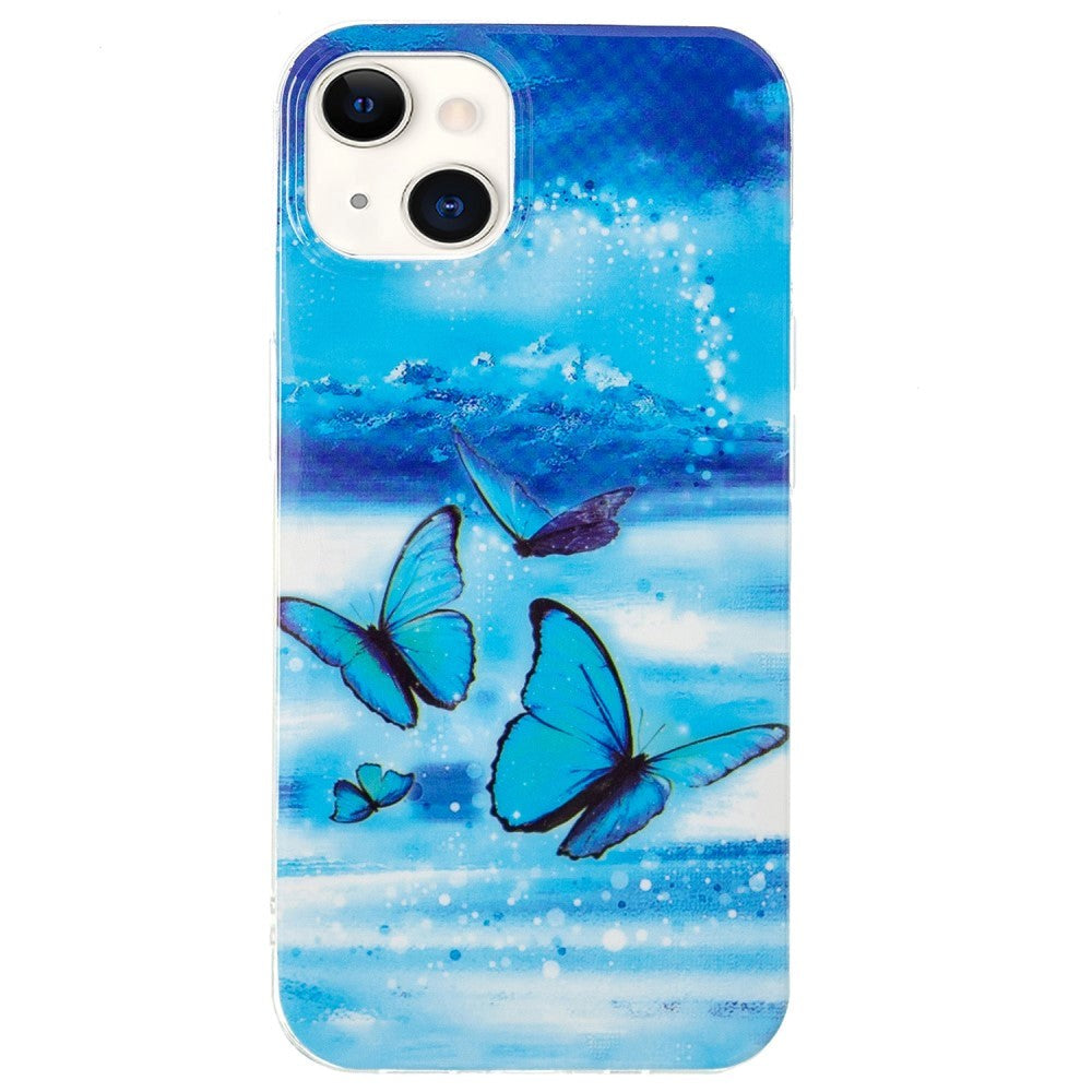 iPhone 15 Luminescent Flexible Case of Plastic w. Print - Butterflies