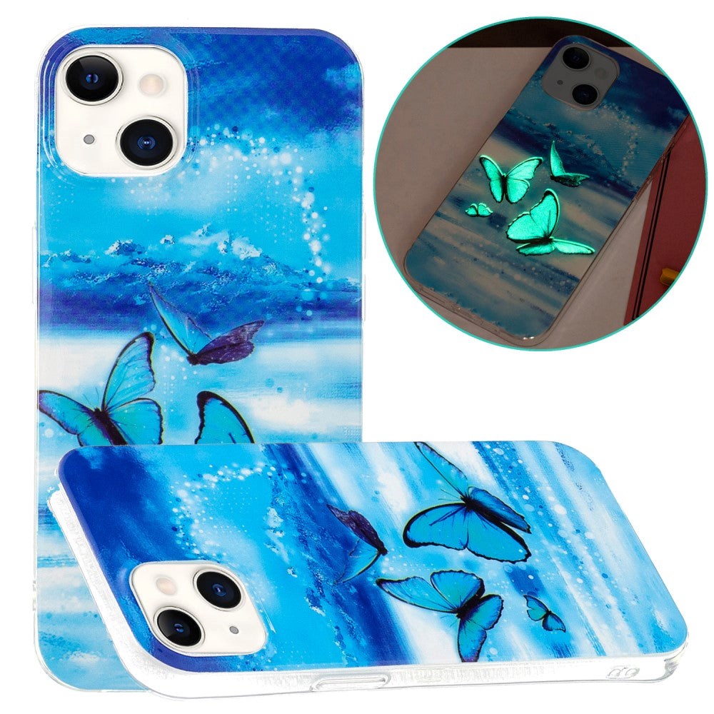 iPhone 15 Luminescent Flexible Case of Plastic w. Print - Butterflies