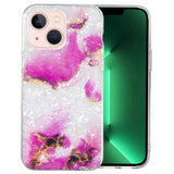 iPhone 15 Flexible Plastic Case - White and Pink Marble