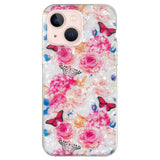 iPhone 15 Flexible Plastic Case - Colorful with Flowers