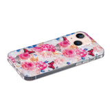 iPhone 15 Flexible Plastic Case - Colorful with Flowers