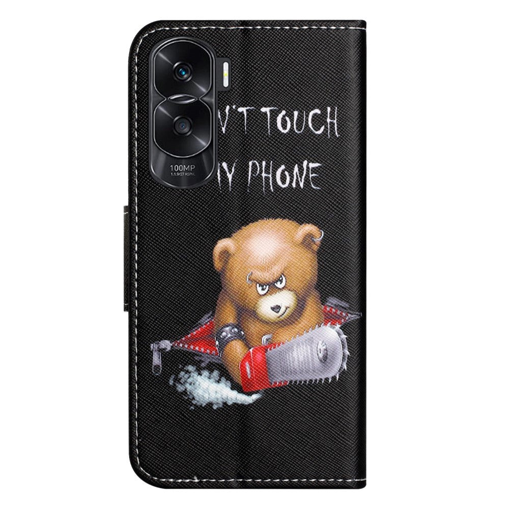 Honor 90 Lite Leather Case w. Wallet & Stand Function - Bear