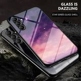 Samsung Galaxy S23 FE Plastic Case w. Glass Back - Starry sky